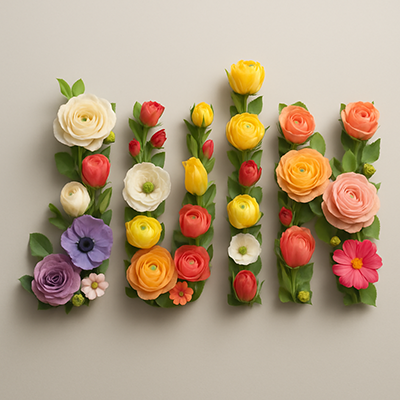 sculpture florale 3D réaliste